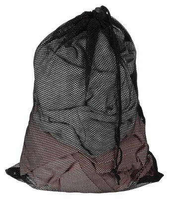 Netz-Waschbeutel 30x39 cm, groß, mit Kordelzug, schwarz