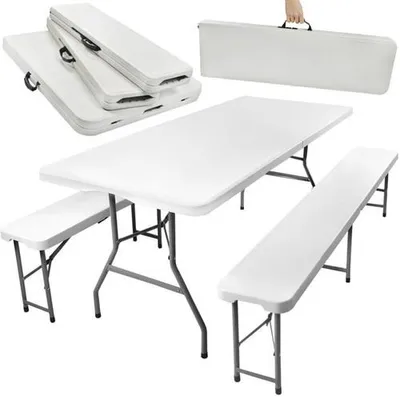 Image de Table de jardin pliante 180cm + 2 bancs