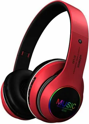 Image de Casque sans fil Bluetooth 5.0 Casque pliable Ecouteurs Bruit Annuler Casque sport rouge