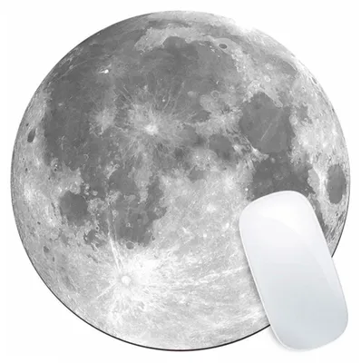 Zdjęcie produktu dla Podkładka pod mysz do gier, okrągła, 200x200x3mm, antypoślizgowa, gumowa, wzór księżyca