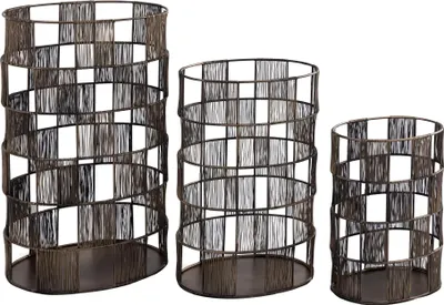 Immagine prodotto di PTMD Stenn portacandele - 31x23x51 cm - ferro - ottone - set di 3 candele