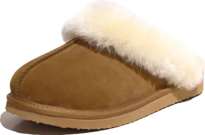 Produktbild von Lammfell Pantoffel NADINE mit Fellkranz camel 40