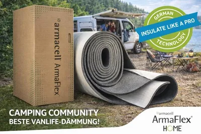 Immagine prodotto di Armacell ArmaFlex HOME autoadesivo 6 mm 15 m² – Isolamento in gomma per camper, furgoni, cassonetti per avvolgibili