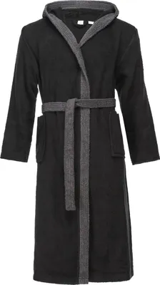 Produktbild von Ladeheid Herren Frottee Bademantel aus 100% Baumwolle LA40-190 (Schwarz-30/Dunkelgrau-12, 3XL)