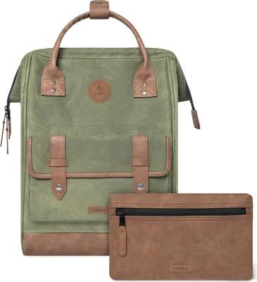 Immagine prodotto di CABAIA zaino per il tempo libero zaino con scomparto per laptop Adventurer Waxed Cotone Backpack 18L Nicosia verde