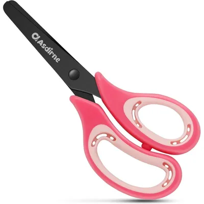 Immagine prodotto di Forbici per bambini con punta arrotondata, lame in acciaio inossidabile, impugnatura ergonomica, colore rosa, lunghezza 13,5 cm