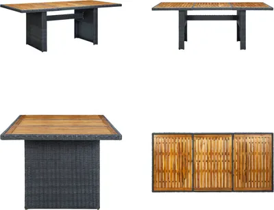 Immagine prodotto di vidaXL Tavolo da giardino grigio scuro in poly rattan e legno massiccio di acacia - Tavolo da giardino - Tavoli da giardino - Tavolo - Tavoli