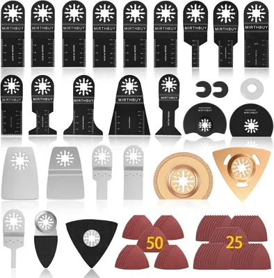 Immagine prodotto di Lame oscillanti, confezione da 100 pezzi, accessori per utensili multifunzione, adatte per legno, metallo e plastica