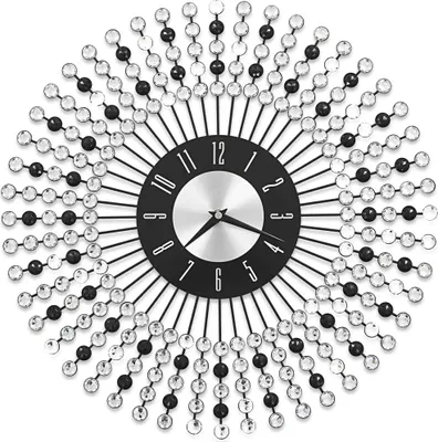 Image de vidaXL Horloge murale métal 43 cm noir
