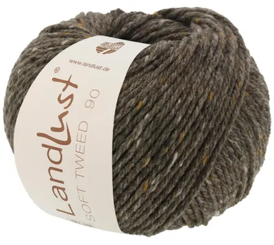 Immagine prodotto di Lana Grossa Landlust Soft Tweed 90 filato classico di tweed ritorto in lana vergine con fiammature multicolori 90 m colore 003 - grigio-marrone screziato