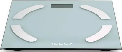 Produktbild von Tesla BS301WX Körperwaage, diagnostisch, 180 kg, 2 AAA-Batterien, 30 x 30 cm, Messung von Muskelmasse, Körperfettanteil und Körperwasseranteil, Weiß
