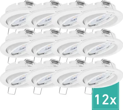Produktbild von 12er Set Oktaplex Einbaustrahler schwenkbar dimmbar inkl. LED Modul 3000K warmweiß - Deckenspot Weiß