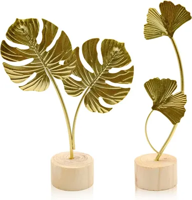 Produktbild von Dekorative Ginkgo-Figur – Blattform-Skulptur – Modernes Dekorationsobjekt – Für Regal und Schreibtisch