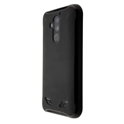 A black phone case shown from a side angle against a white background.