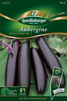Produktbild von Quedlinburger Saatgut - Freiland-Auberginen Money Maker No. 2 - Samen - 290385
