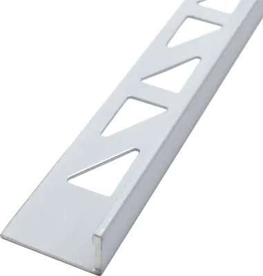Produktbild von Dalsys Fliesenschiene Winkelprofil Aluminium (eloxiert) Weiß 2,5m x 8mm, Fliesenprofil