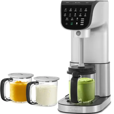 Zdjęcie produktu dla Maszyna do lodów – silnik BLDC – 12 programów – 500 W – pojemnik 560 ml – stal nierdzewna – automatyczne czyszczenie – lody włoskie/sorbet/slush