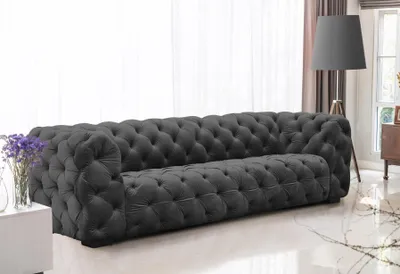Productafbeelding van Bank Designersofa NATALIE, 4-zits, bekleed met stof Riviera, kleur grafiet