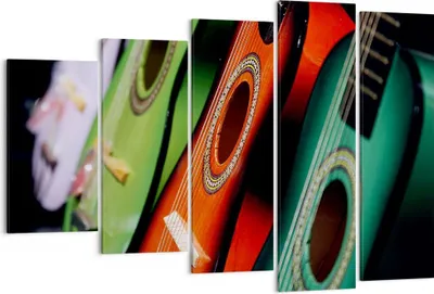 Produktbild von Bild auf Leinwand - Leinwandbild - Gitarre Musik Instrument - 150x100cm - Wand Bild - Wanddeko - Leinwanddruck - Bilder - Kunstdruck - Wanddekoration - Leinwand bilder - Wandkunst - EG150x100-2113