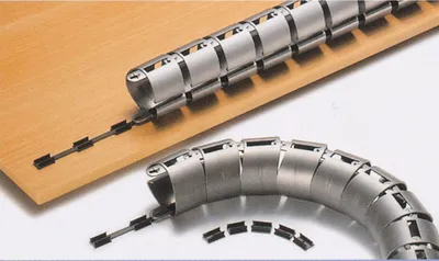 Produktbild von Kabelkanal (Kabelschlauch) horizontal Kabelführung L 1000 mm Kunststoff silber