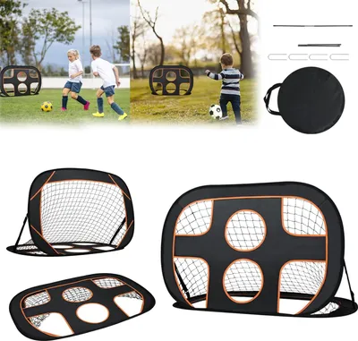 Produktbild von ACXIN Fußballtor mit Torwand, Mini Fussballtor Klappbar Popup-Tor mit Tragetasche, Stabil und Robust, Fußballtraining für Kinder, Familie, Garten, 121x80x80cm