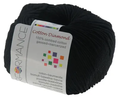 Strickgarn Cotton Diamond 50g #01 schwarz