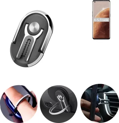 Produktbild von K-S-Trade 3in1 Smartphone-Ring Handy-Ring kompatibel mit Oppo Find X3 Pro Mars Eploration Edition Fingerhalterung  Handyring Tischständer