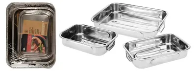 Image de Set 3 Plateaux Acier Inox Durabilité & Polyvalence - Excellent Houseware