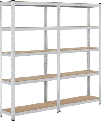 Produktbild von 2er Set Lagerregal 180x90x30cm Schwerlastregal 10 Böden Kellerregal 875kg Steckregal Metallregal Regalsystem