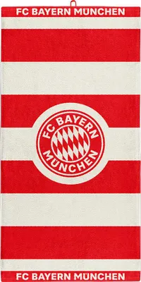 Obrázek produktu pro FC Bayern 35381 Ručník do sprchy Stripes, 140 x 70 cm, červený/bílý