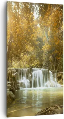 Produktbild von Bild auf Leinwand - Leinwandbild - Park Wasserfall Wasser - 55x100cm - Wand Bild - Wanddeko - Leinwanddruck - Bilder - Kunstdruck - Wanddekoration - Leinwand bilder - Wandkunst - PA55x100-3789