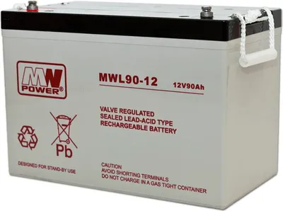 Zdjęcie produktu dla Mwl 90-12: Mwl 90-12: Akumulator Agm 12V/90Ah, 307*169*216*Th214 (T16)