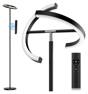 Produktbild von SIBRILLE Stehlampe 20W, LED Dimmbar, Schwarz, Modern, 1300LM, Warmweiß/Kaltweiß, mit Fernbedienung, Touch-Funktion, für Büro und Wohnzimmer.