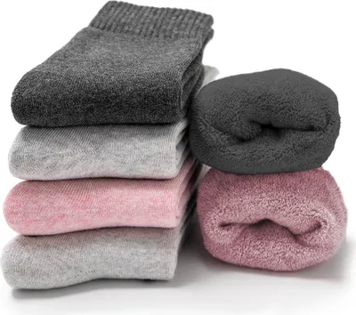5 Paar Kuschelsocken Damen - Flauschige Wintersocken Mit Noppen