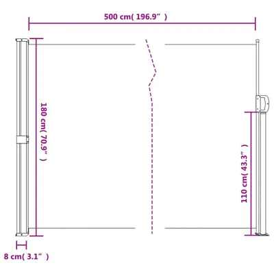 Image de vidaXL Marquise latérale extensible vert foncé 180x500 cm