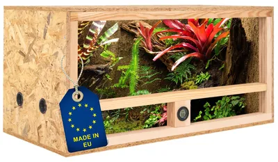 Productafbeelding van Terrarium van hout, 80x40x40 cm, met zijventilatie, hygrometer, geschikt voor reptielen