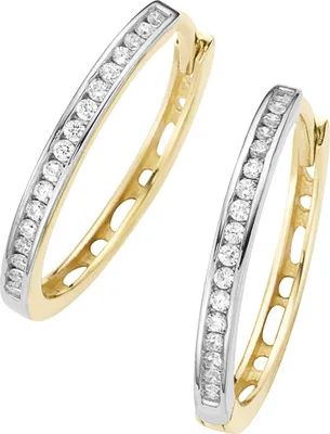 Produktbild von Creolen Luigi Merano mit Zirkonia, Gold 375 Goldfarbig, silberfarbig, bicolor Onesize