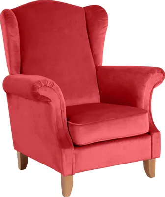 Produktbild von Max Winzer Ohrenbackensessel Verita - Samtvelours rot - Maße: 88 x 84 x 108 cm