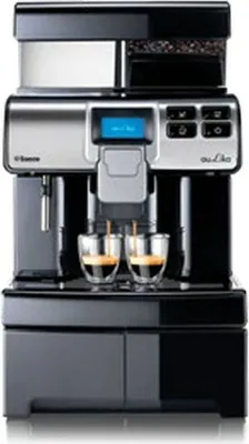 A front view of a Saeco Aulika EVO Office espresso machine.