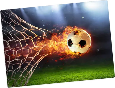 Produktbild von Tischset | Platzset abwaschbar für Kinder – Flammender Fußball mit Feuerschweif – 44 x 32 cm – premium Vinyl –  Germany – Jungen