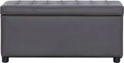 Produktbild von vidaXL Ottoman mit Stauraum 87,5 cm Grau Kunstleder