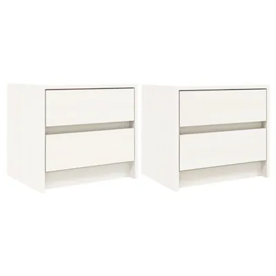 Productafbeelding van Nachtkastjes 2 st 40x31x35,5 cm massief grenenhout wit