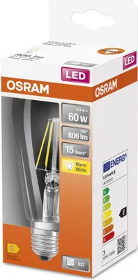 Immagine prodotto di OSRAM Lampada LED, E27, 6,5 W, 806 lm, 2700 K, ST64 Clear, Ø 64 mm
