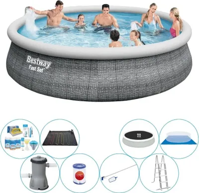 Zdjęcie produktu dla Zestaw basenowy All in 1 - Bestway Fast Set 457x107 cm okrągły - rattanowy