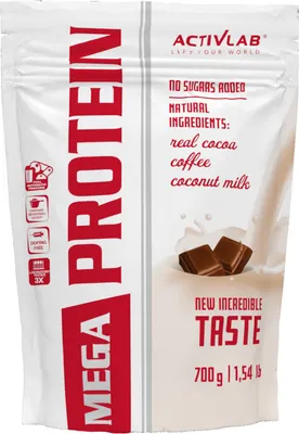 Produktbild von Activlab Mega Protein 700g, Molkenprotein, Kreatin, Taurin - Schokolade