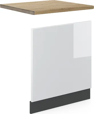 Zdjęcie produktu dla Panel przedni Vicco R-Line Biały wysoki połysk 60 cm , BP Dąb, Model 45570