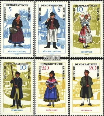 Produktbild von Briefmarken DDR 1964 Mi 1074-1079 (kompl.Ausgabe) gestempelt Volkstrachten (I)