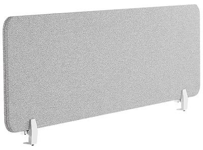 Produktbild von BELIANI Schreibtisch Trennwand Hellgrau Stoff PET Kunststoff 120 x 40 cm zum Aufstellen Klemmen Schallschutz Sichtschutz Pinnwand Büro Home Office