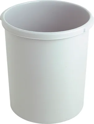 Produktbild von Klassischer runder Papierkorb aus Kunststoff | 30 Liter, HxØ 41x37,5cm | Grau
