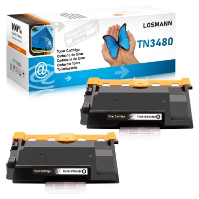 Produktbild von LOSMANN 2X Toner Kompatible für Brother TN-3480 TN-3430 TN3480 TN3430 HL-L5000D HL-L5100DN HL-L5200DW HL-L6400DW HL-L5200DWT MFC-L5750DW MFC-L5700DW MFC-L5800DW MFC-L5850DW MFC-L6900DW